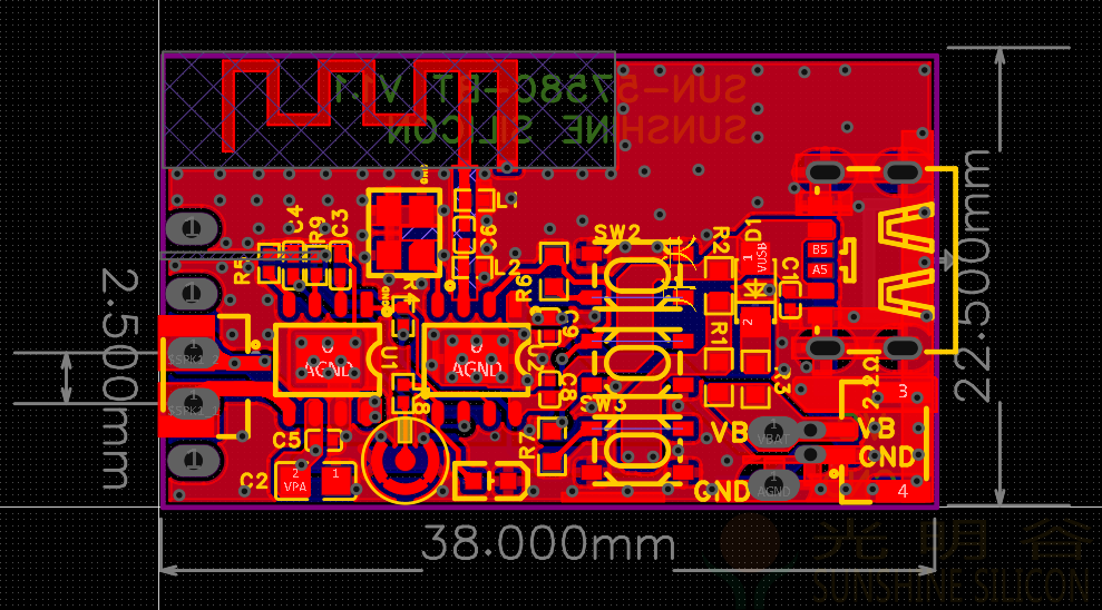 SUN-5758Ｃ-BT低成本蓝牙6.0音频解码模块支持SBC ACC 蓝牙通话 AI对话(pic2)